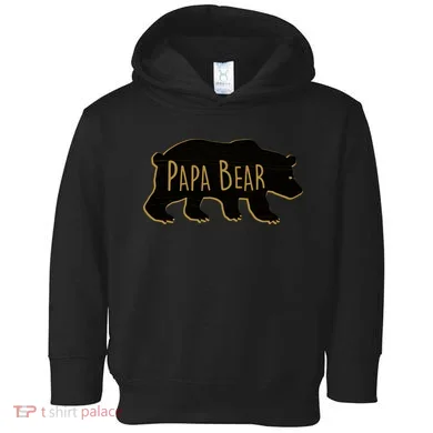Papa Bear Wood Grain Design Toddler Hoodie