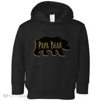 Papa Bear Wood Grain Design Toddler Hoodie thumb 0