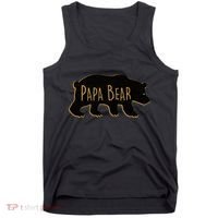 Papa Bear Wood Grain Design Tank Top thumb 0