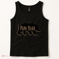 Papa Bear Wood Grain Design Tank Top thumb 2
