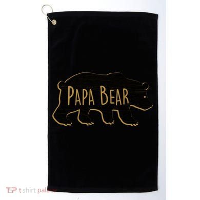 Papa Bear Wood Grain Design Golf Towel