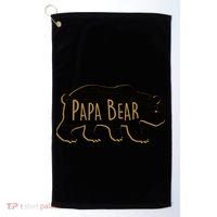 Papa Bear Wood Grain Design Golf Towel thumb 0