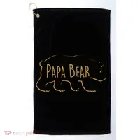 Papa Bear Wood Grain Design Golf Towel thumb 0