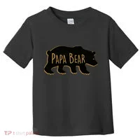 Papa Bear Wood Grain Design Toddler T-Shirt thumb 0