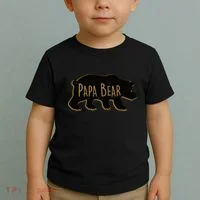 Papa Bear Wood Grain Design Toddler T-Shirt thumb 2