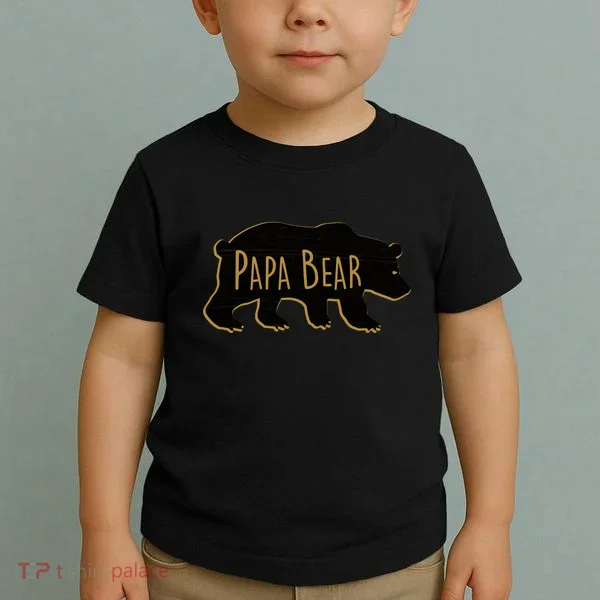 Papa Bear Wood Grain Design Toddler T-Shirt