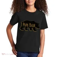 Papa Bear Wood Grain Design Kids T-Shirt thumb 2