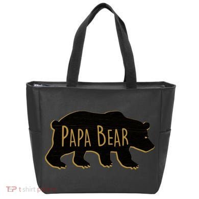 Papa Bear Wood Grain Design Bag