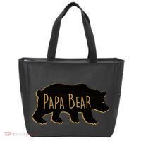Papa Bear Wood Grain Design Tote Bag thumb 0