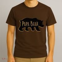 Papa Bear Wood Grain Design T-Shirt thumb 3