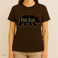 Papa Bear Wood Grain Design T-Shirt thumb 4