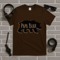 Papa Bear Wood Grain Design T-Shirt thumb 5