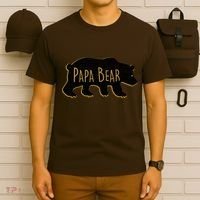 Papa Bear Wood Grain Design T-Shirt thumb 6