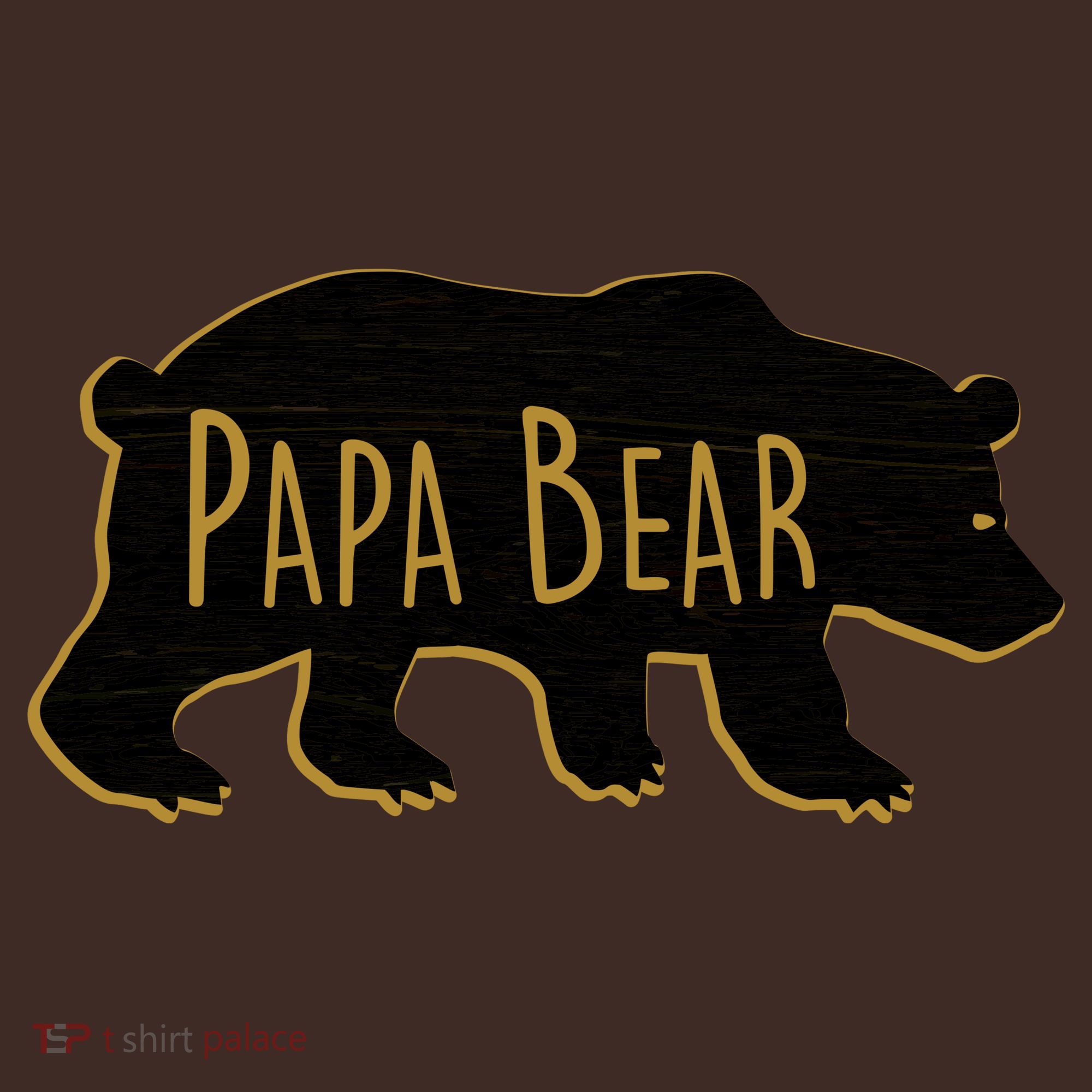 Papa Bear Wood Grain Design T-Shirt