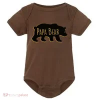 Papa Bear Wood Grain Design Baby Bodysuit thumb 0