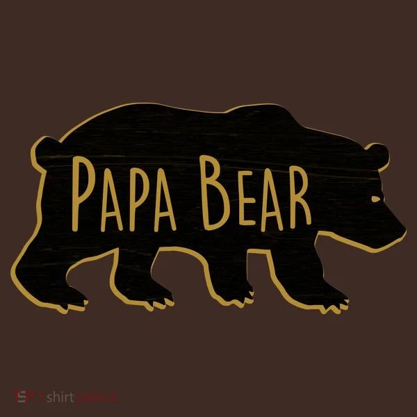 Papa Bear Wood Grain Design Baby Bodysuit