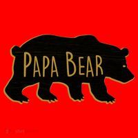 Papa Bear Wood Grain Design Santa Hat thumb 1