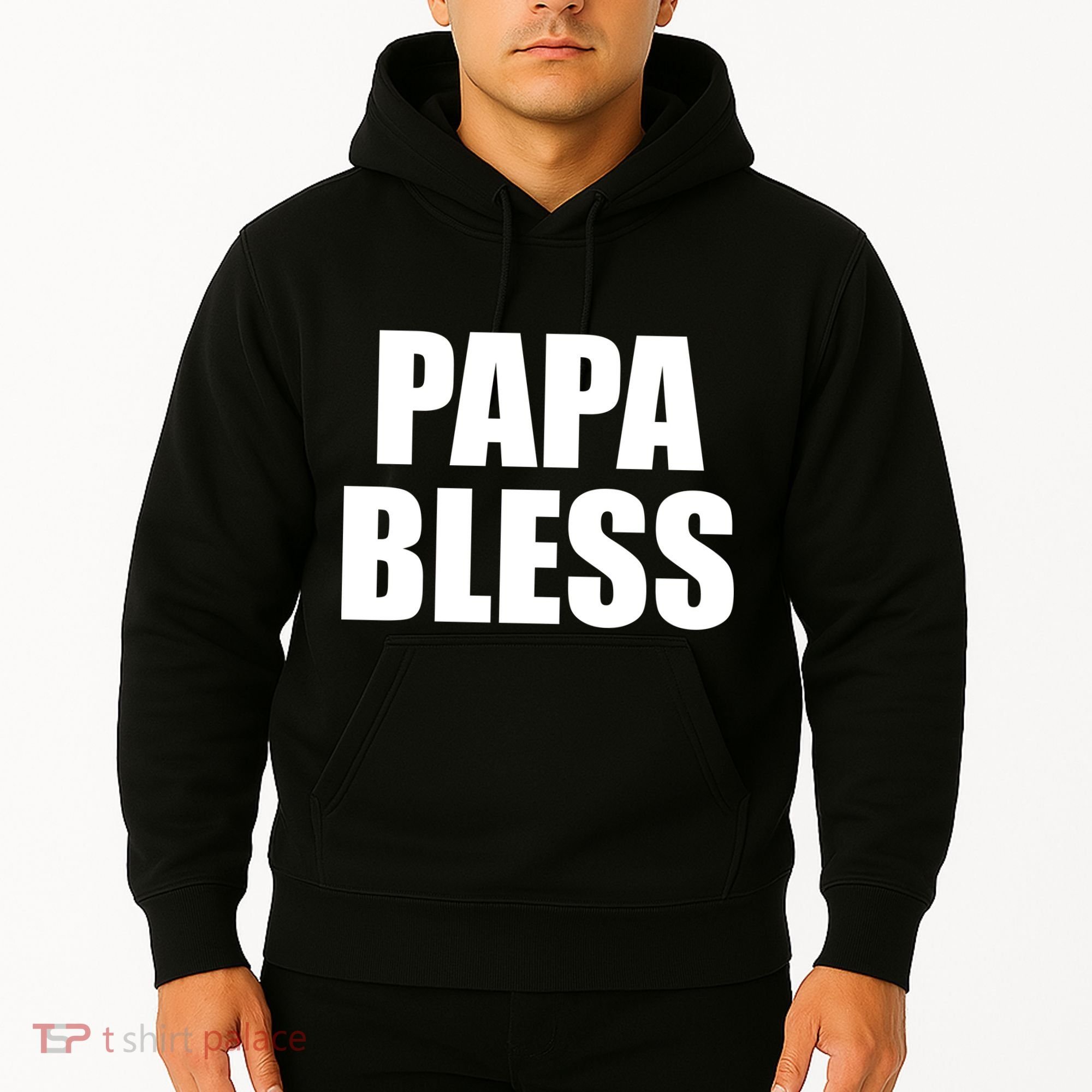 Papa Bless Funny Meme Prank Bold Text Logo Hoodie