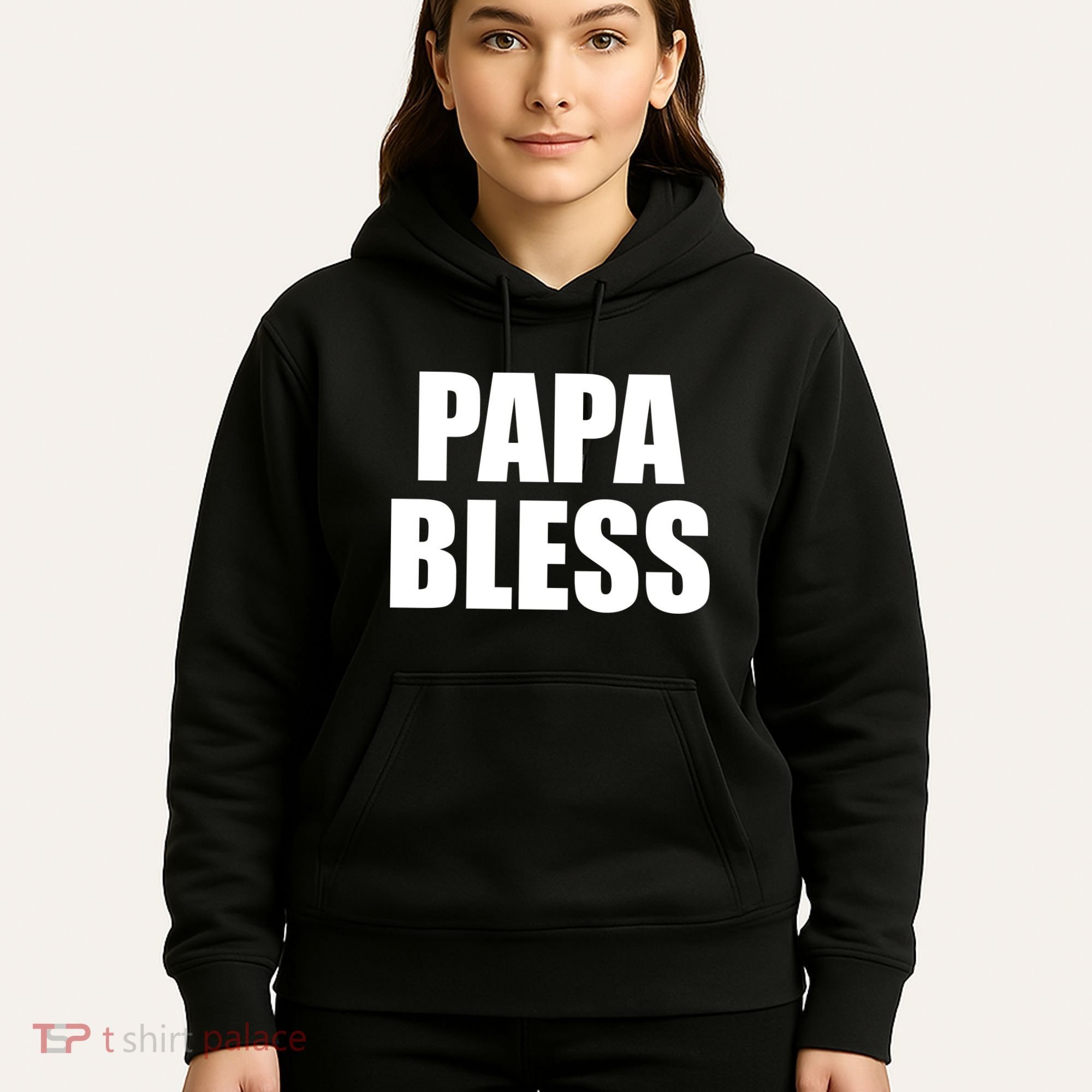 Papa Bless Funny Meme Prank Bold Text Logo Hoodie