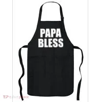 Papa Bless Funny Meme Prank Bold Text Logo Apron thumb 0