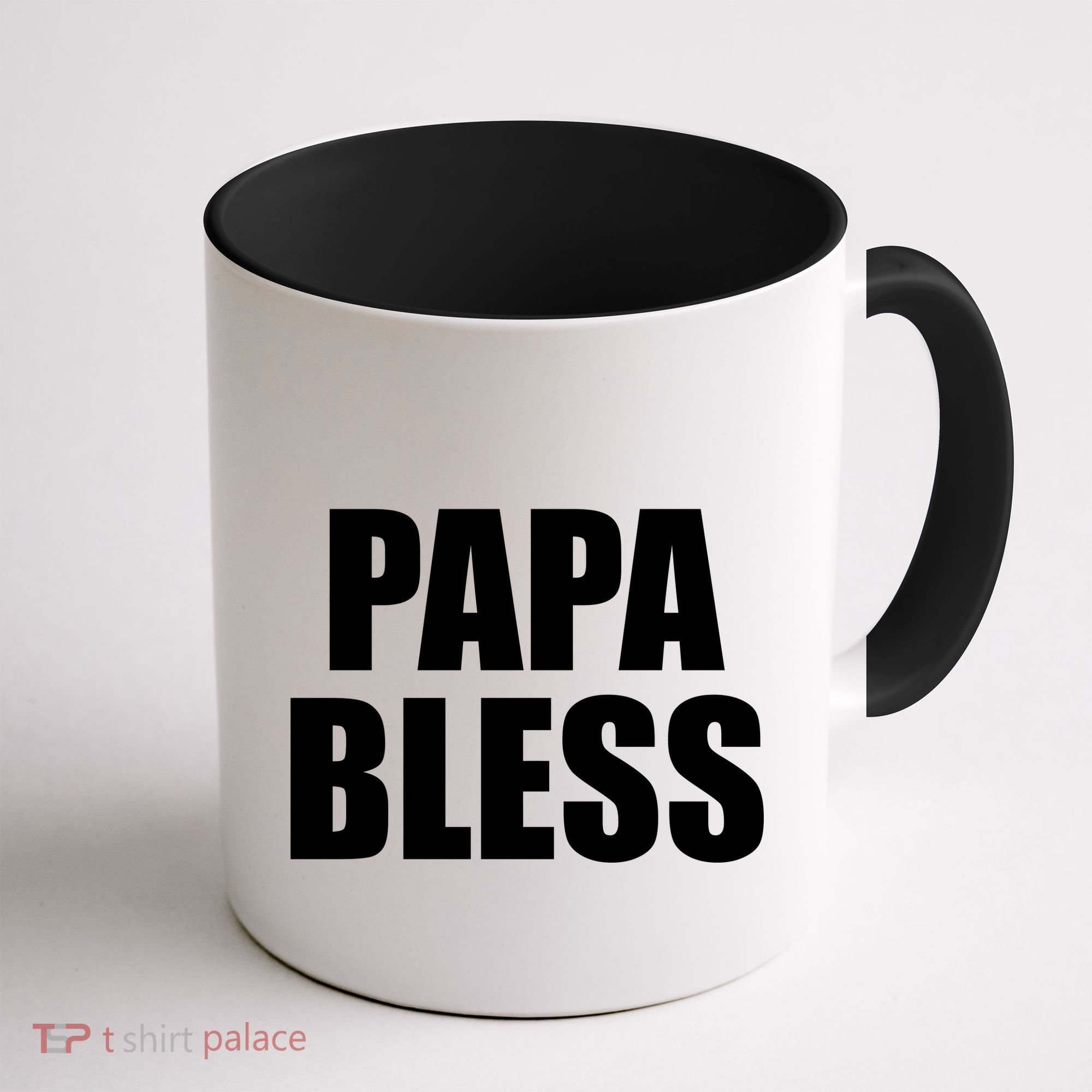 Papa Bless Funny Meme Prank Bold Text Logo Coffee Mug