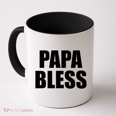 Papa Bless Funny Meme Prank Bold Text Logo Coffee Mug