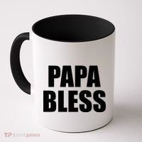 Papa Bless Funny Meme Prank Bold Text Logo Coffee Mug thumb 0