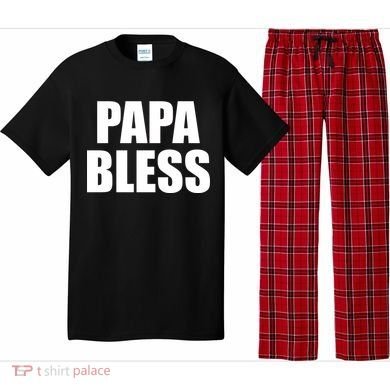 Papa Bless Funny Meme Prank Bold Text Logo Pajama Set