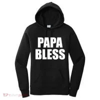 Papa Bless Funny Meme Prank Bold Text Logo Women's Hoodie thumb 0