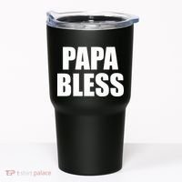 Papa Bless Funny Meme Prank Bold Text Logo Tumbler thumb 0