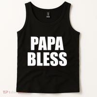 Papa Bless Funny Meme Prank Bold Text Logo Tank Top thumb 2