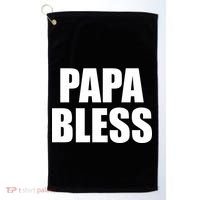 Papa Bless Funny Meme Prank Bold Text Logo Golf Towel thumb 0