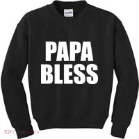 Papa Bless Funny Meme Prank Bold Text Logo Kids Sweatshirt thumb 0