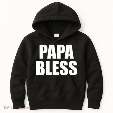 Papa Bless Funny Meme Prank Bold Text Logo Kids Hoodie