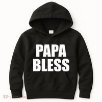Papa Bless Funny Meme Prank Bold Text Logo Kids Hoodie thumb 0