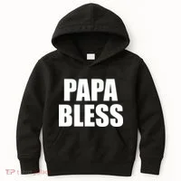Papa Bless Funny Meme Prank Bold Text Logo Kids Hoodie thumb 0