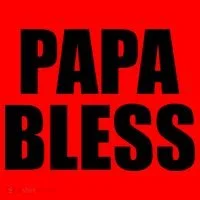 Papa Bless Funny Meme Prank Bold Text Logo Santa Hat thumb 1