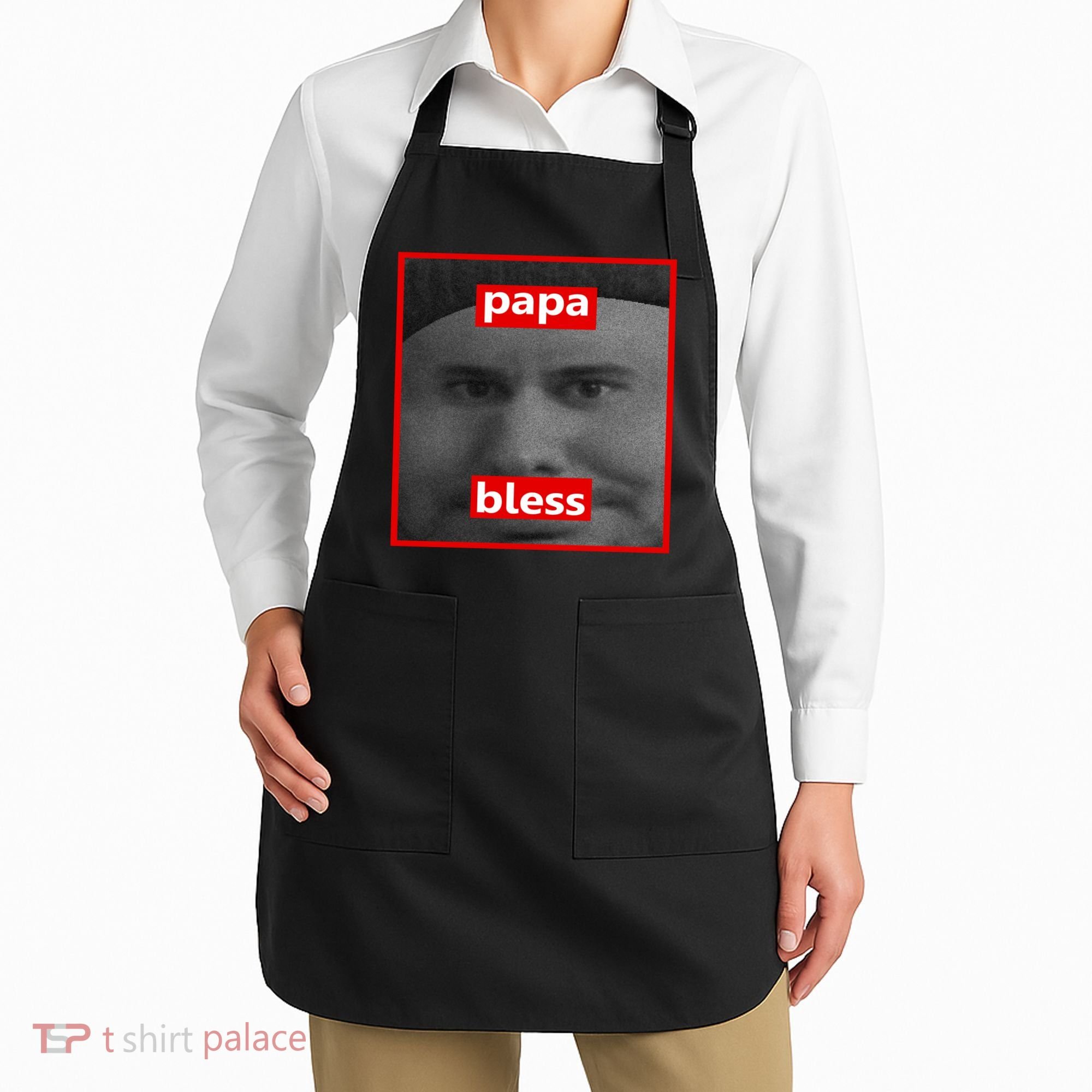 Papa Bless Funny Photo Meme Apron