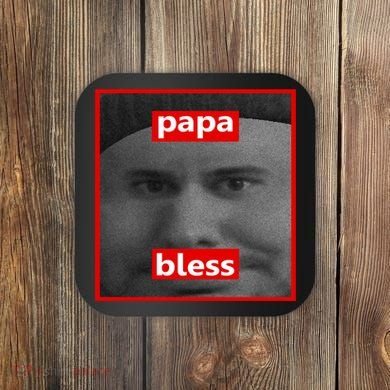 Papa Bless Funny Photo Meme Coaster