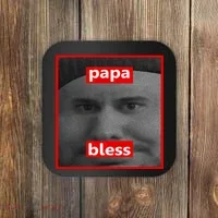 Papa Bless Funny Photo Meme Coaster thumb 0