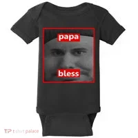 Papa Bless Funny Photo Meme Baby Bodysuit thumb 0