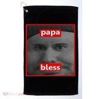 Papa Bless Funny Photo Meme Golf Towel thumb 0
