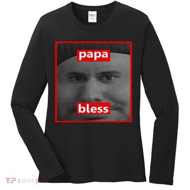 Papa Bless Funny Photo Meme Women's Long Sleeve Shirt