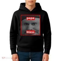 Papa Bless Funny Photo Meme Kids Hoodie thumb 4