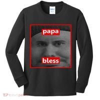 Papa Bless Funny Photo Meme Kids Long Sleeve Shirt thumb 0