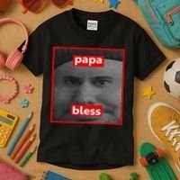 Papa Bless Funny Photo Meme Kids T-Shirt thumb 3