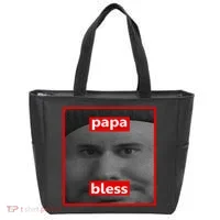 Papa Bless Funny Photo Meme Tote Bag thumb 0