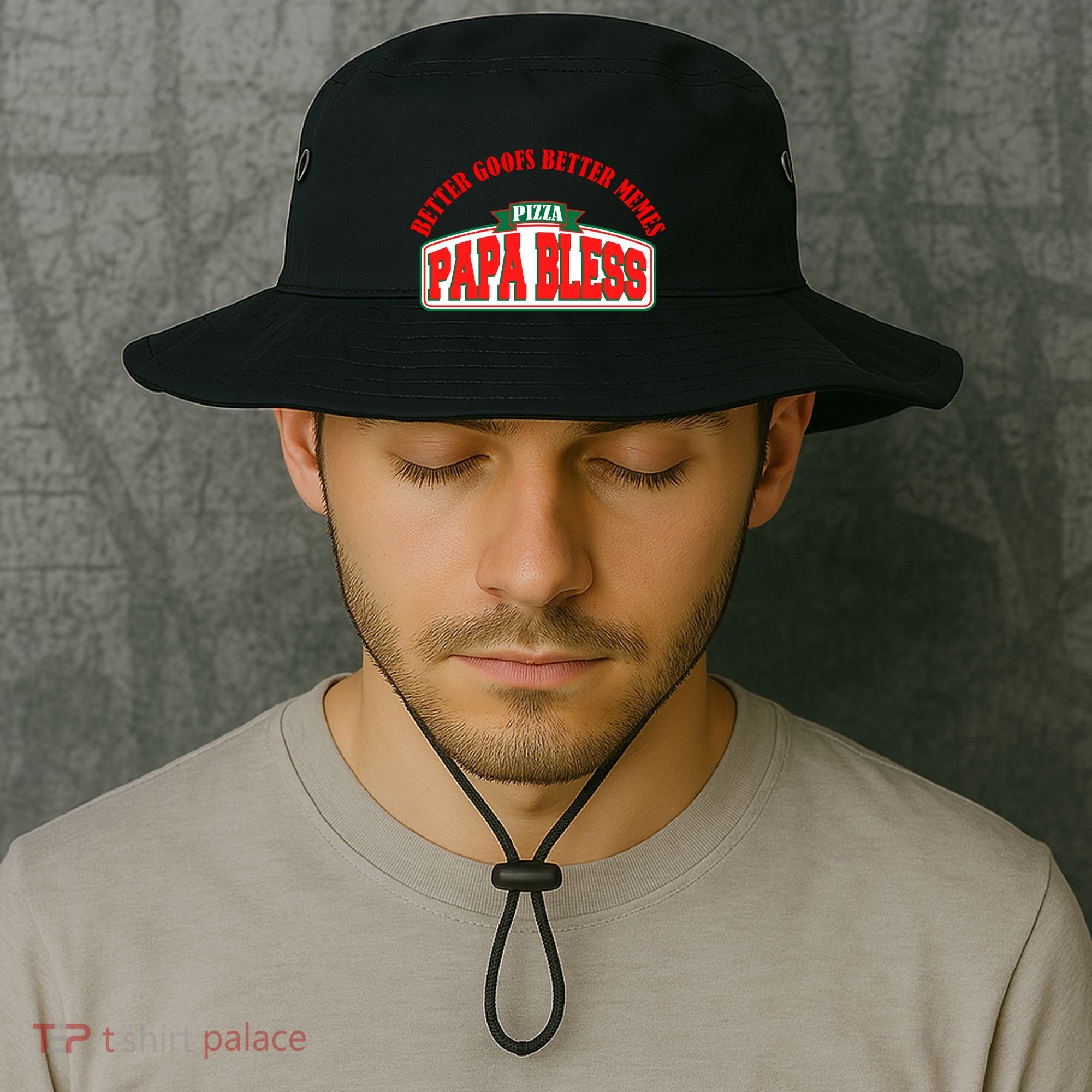 Papa Bless Pizza Better Goofs Better Memes Funny Meme Bucket Hat