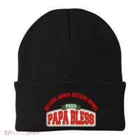Papa Bless Pizza Better Goofs Better Memes Funny Meme Beanie thumb 0