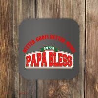 Papa Bless Pizza Better Goofs Better Memes Funny Meme Coaster thumb 0